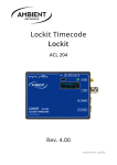 Timecode synchronizer Lockit ACL 204, Tiny Lockit ACN-TL, Lockit Slate ACN-LS User Manual