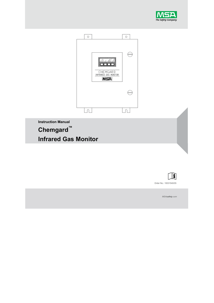 MSA Chemgard® Photoacoustic Infrared Gas Monitor Series Instruction