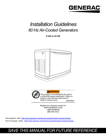 Generac Air-Cooled Generator Installation Guidelines | Manualzz