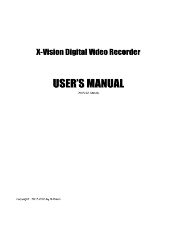 X-Vision Digital Video Recorder User's Manual | Manualzz