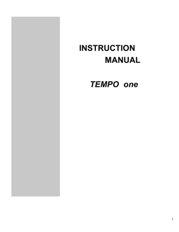 TEMPO one Instruction Manual | Manualzz