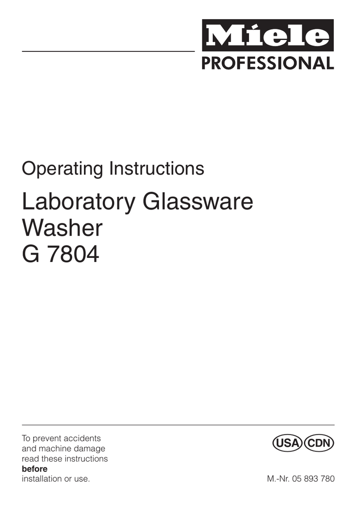 Miele G 7804 Dishwasher User manual Manualzz