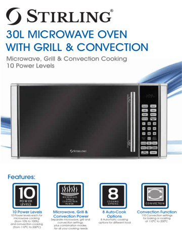 stirling microwave oven with grill