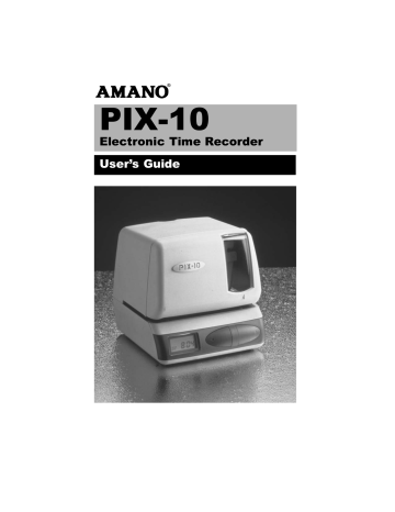 Amano PIX-10 User's Guide | Manualzz