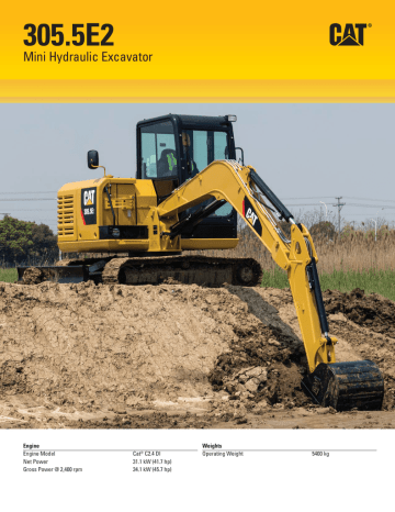 305 5e2 Mini Hydraulic Excavator Specifications Manualzz