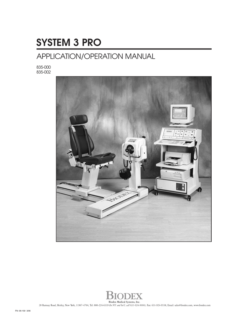 Biodex System 3 Pro Operation Manual Manualzz