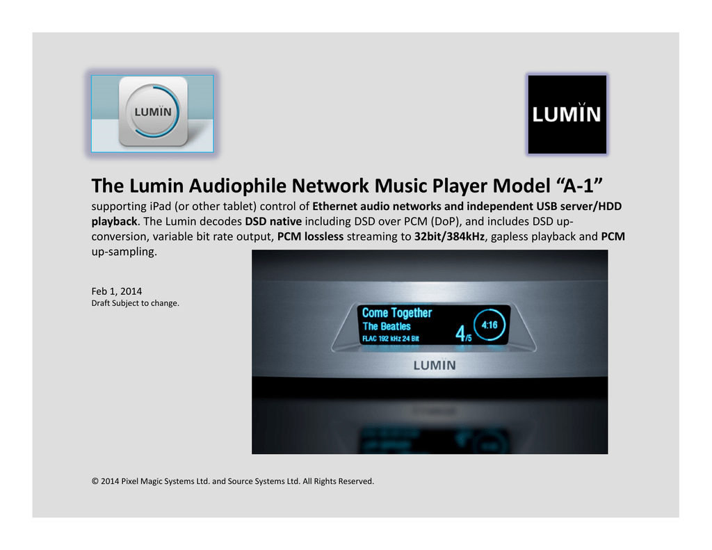 The Lumin Audiophile Network Music Player Model A 1 Manualzz