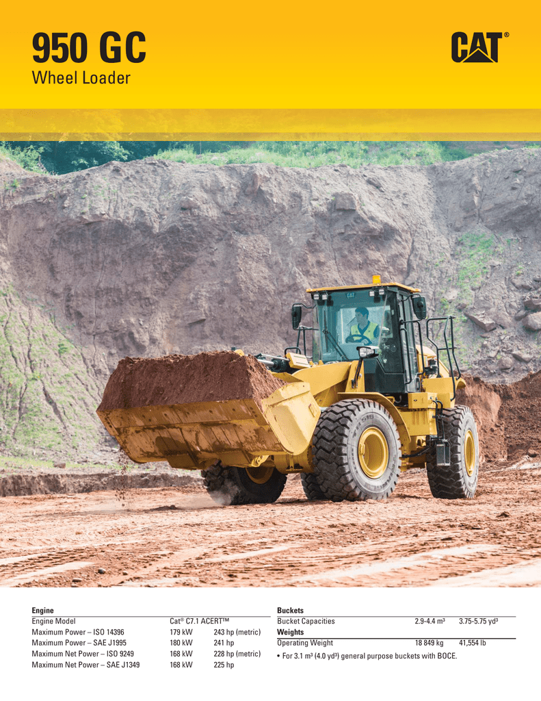 Large Specalog For 950 Gc Wheel Loader Aehq7967 00 Manualzz