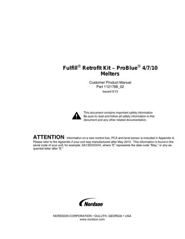 Fulfill Retrofit Kit − ProBlue 4/7/10 Melters | Manualzz