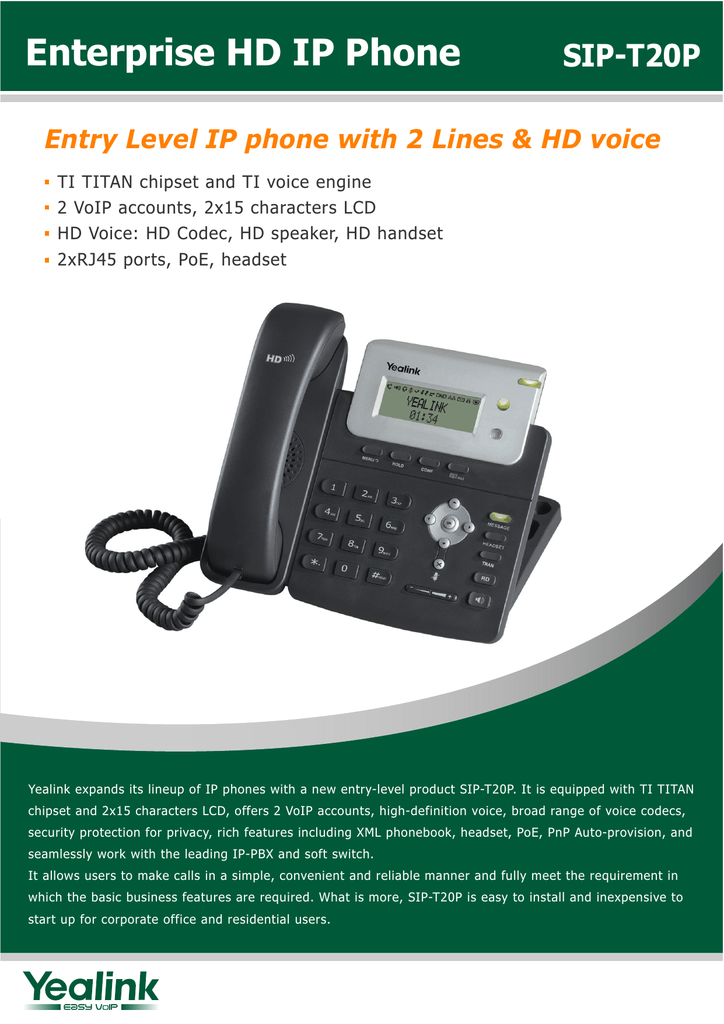 Lot Of 9 Yealink SIP-T20P Enterprise IP LCD VoIP PoE Business Office Phones 