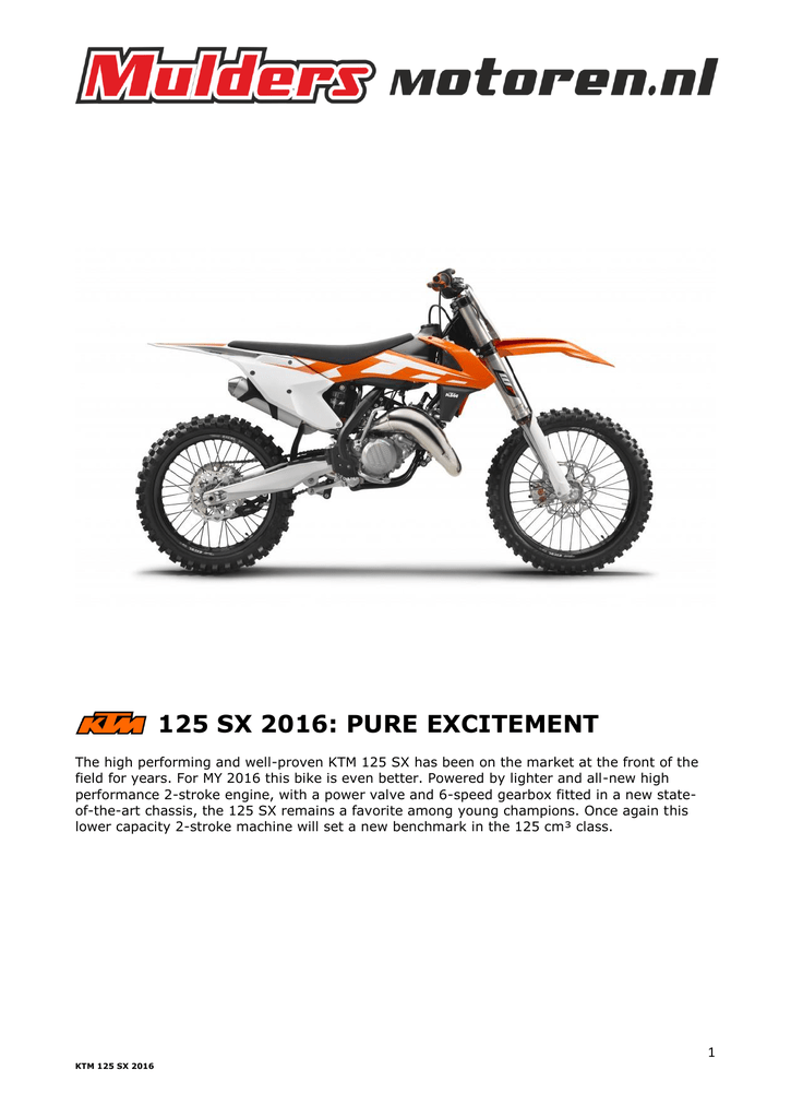 125 Sx 16 Pure Excitement Manualzz