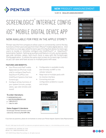 pentair screenlogic 2 app