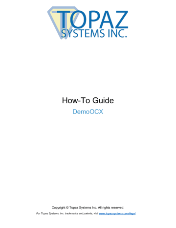 DemoOCX Guide - Topaz Systems | Manualzz