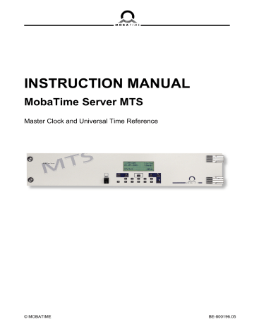 INSTRUCTION MANUAL MobaTime Server MTS | Manualzz