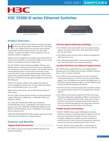 H3C S5500-SI Series Ethernet Switches | Manualzz