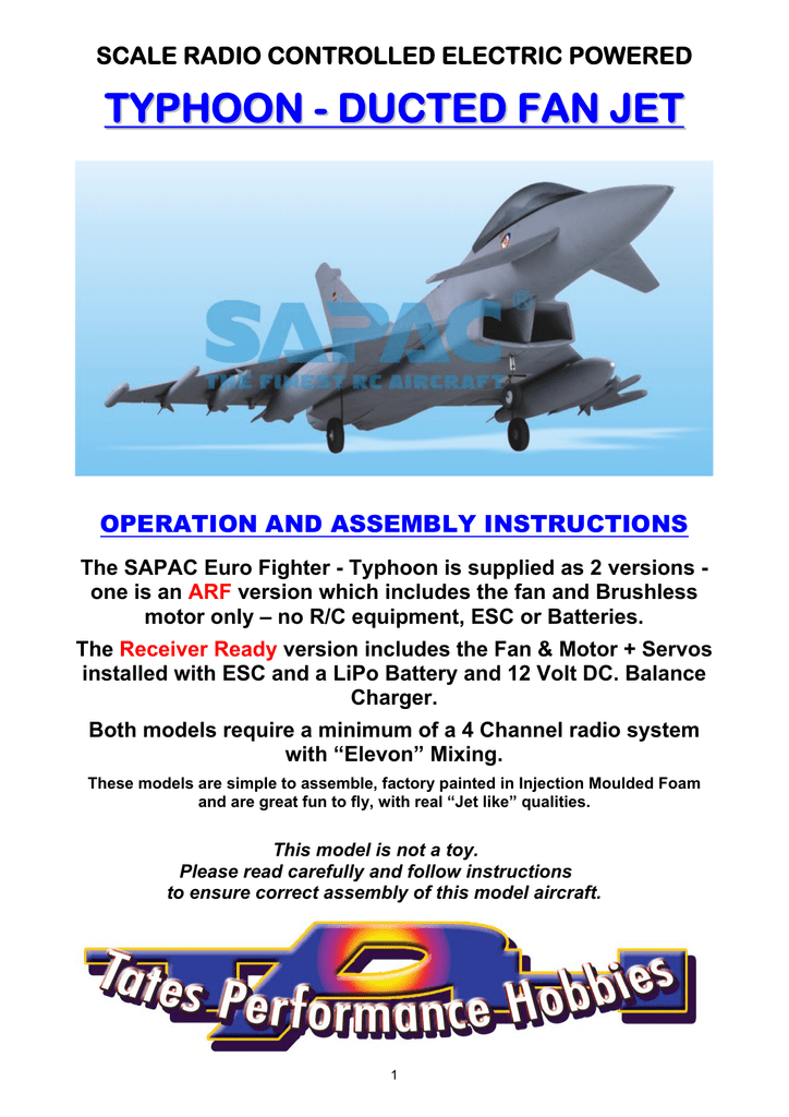 TYPHOON DUCTED FAN JET Manualzz