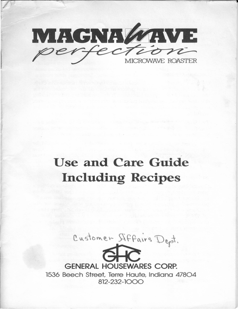 Magnawave Perfection Microwave Roaster manual Manualzz