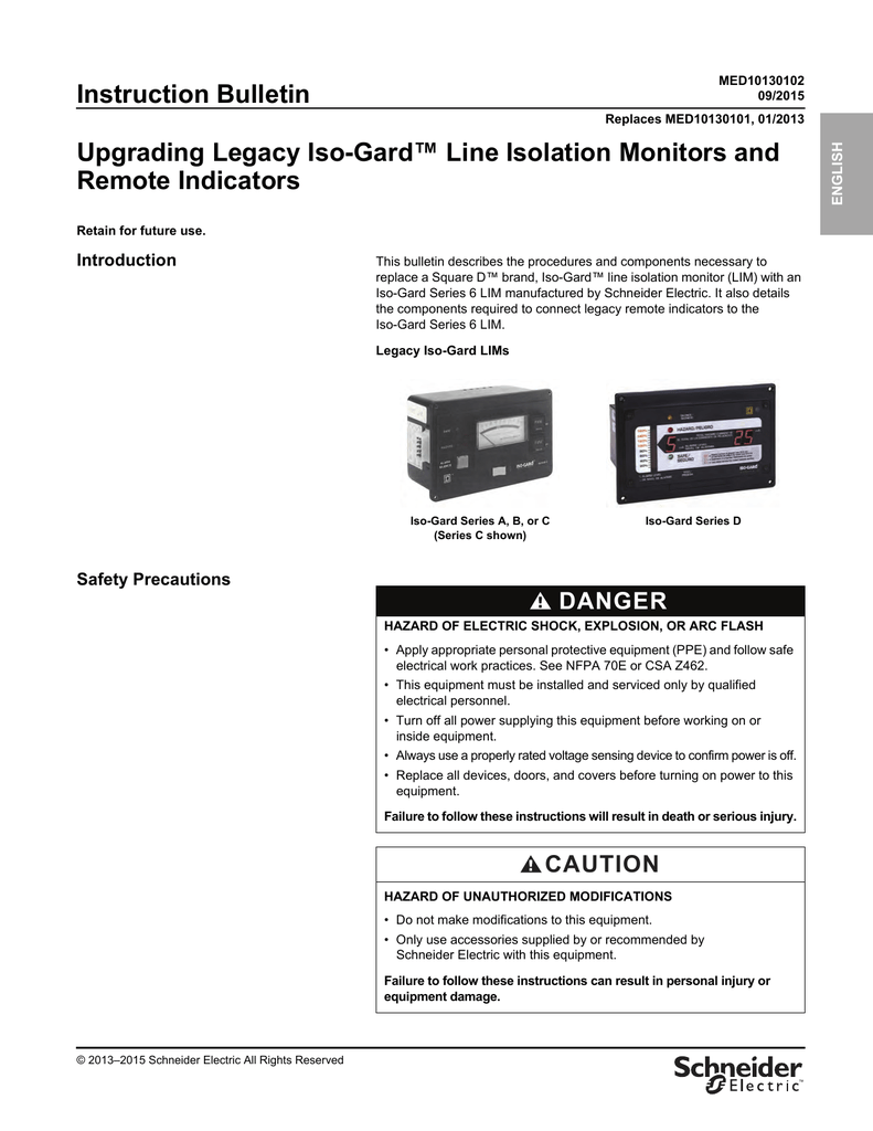 Upgrading Legacy IsoGard™ Line Isolation Monitors Manualzz