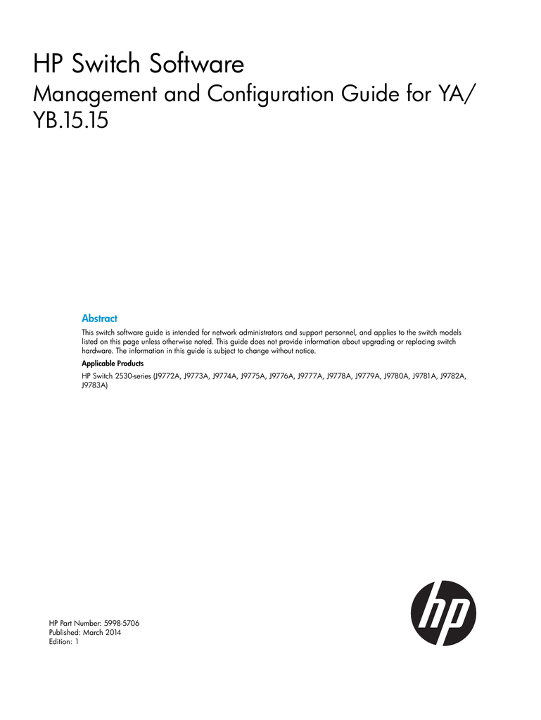HP Switch Software HPE Support Center Manualzz