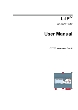 Loytec Router Setup LOYTEC L-IP - User manual, User's manual