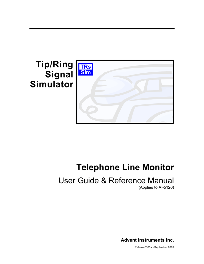 TRsSim Telephone Line Monitor User Guide Manualzz