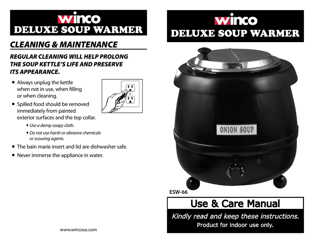 DELUXE SOUP WARMER Manualzz