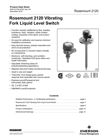 Rosemount 2120 Vibrating Fork Liquid Level Switch | Manualzz