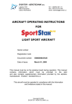 Evektor SportStar MAX Aircraft Operating Instructions