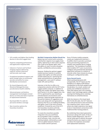 Intermec CK71 Data Sheet | Manualzz