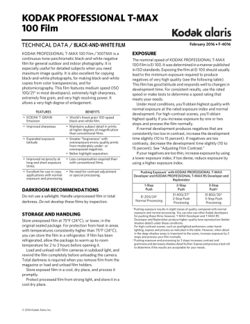 Kodak Professional T Max 100 Film Manualzz Kodak Professional T Max 100 Film Manualzz