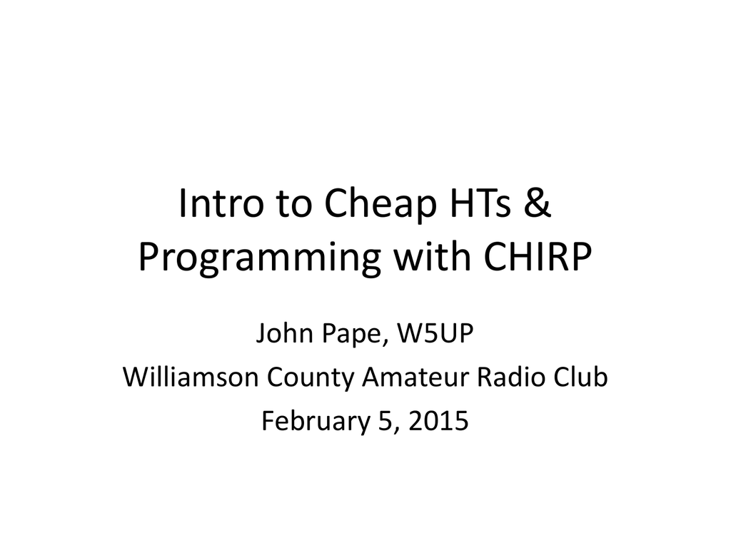 chirp programming skip