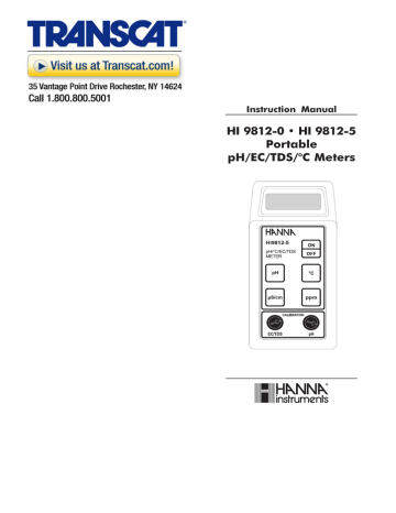 Hanna Instruments HI 9812-5 Instruction manual | Manualzz