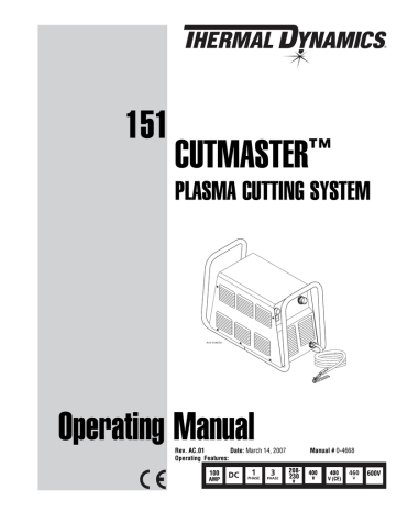 ESAB 151 CUTMASTER™ Plasma Cutting System Manual | Manualzz