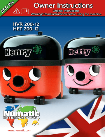 Numatic Henry HVR 200-12 Owner's Instructions Manual | Manualzz