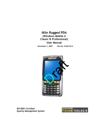 The iKôn Rugged PDA. Psion GM37505BTSDCMMC75, GM37505BTHC25, GM37505BTMC75, GM37505BTSDCMHC25, GM3LBMA46LCS2169, GM37505BTSDCMCF10 | Manualzz