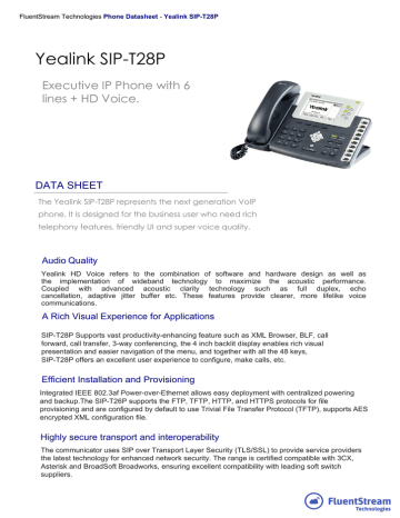 Yealink Sip T26p Datasheet Manualzz