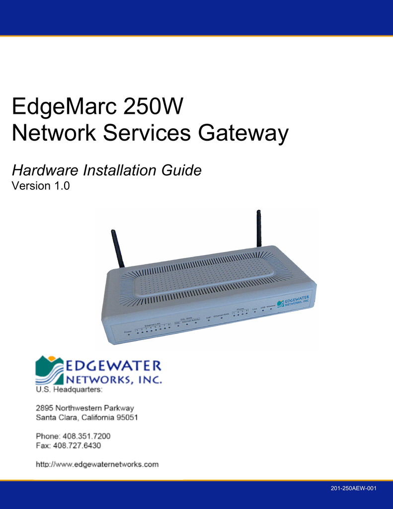 Edgewater Networks EdgeMarc 250W Hardware Installation Manual Manualzz