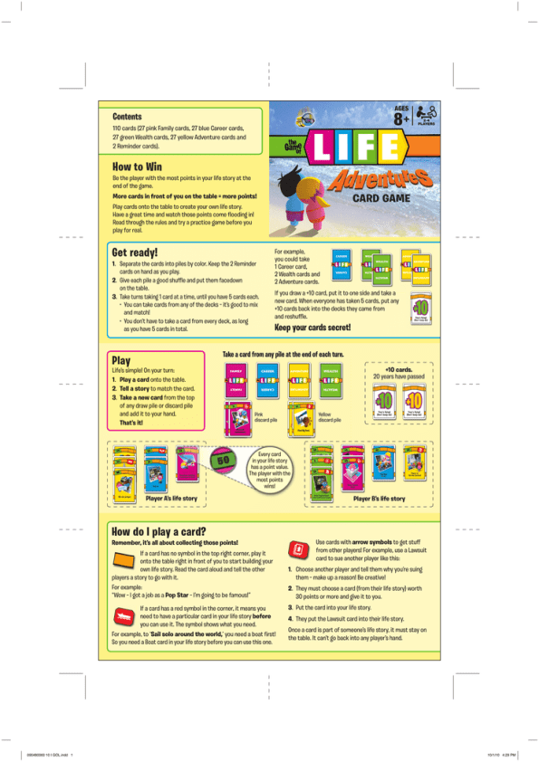 The Game of Life Instructions - Hasbro