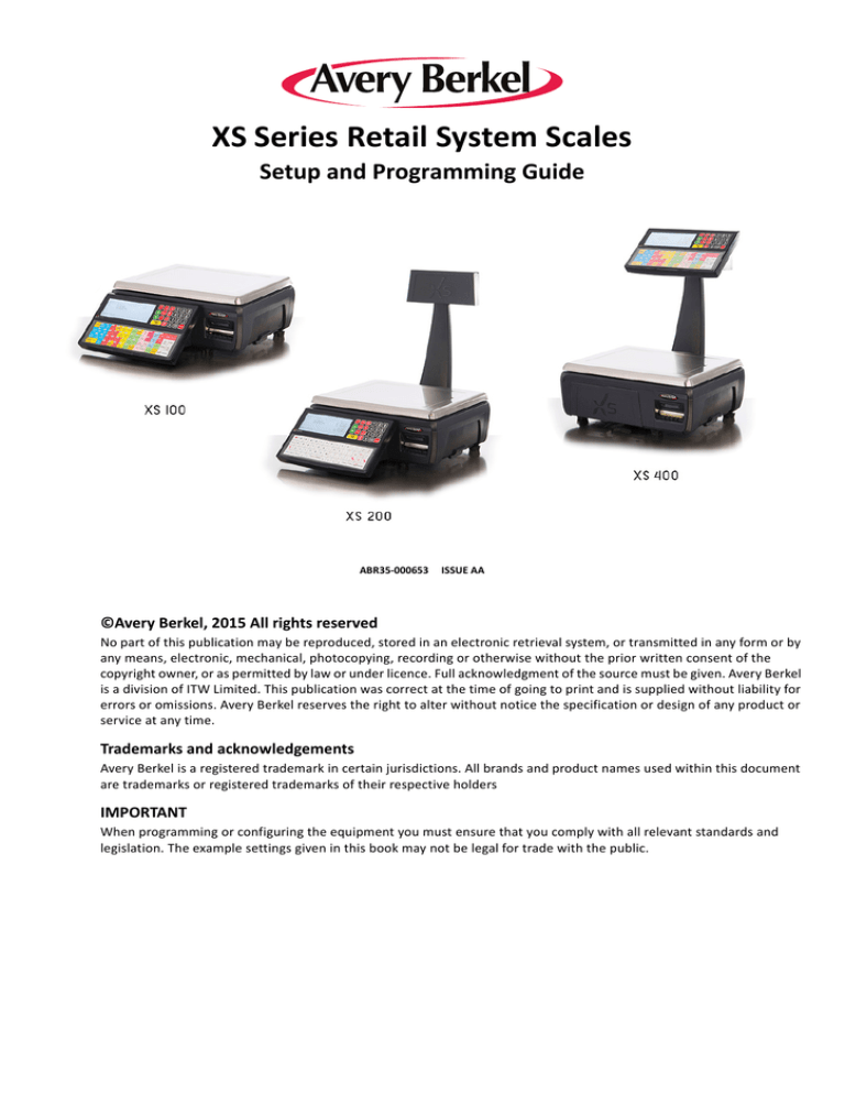 Berkel Xs Series User Manual Manualzz