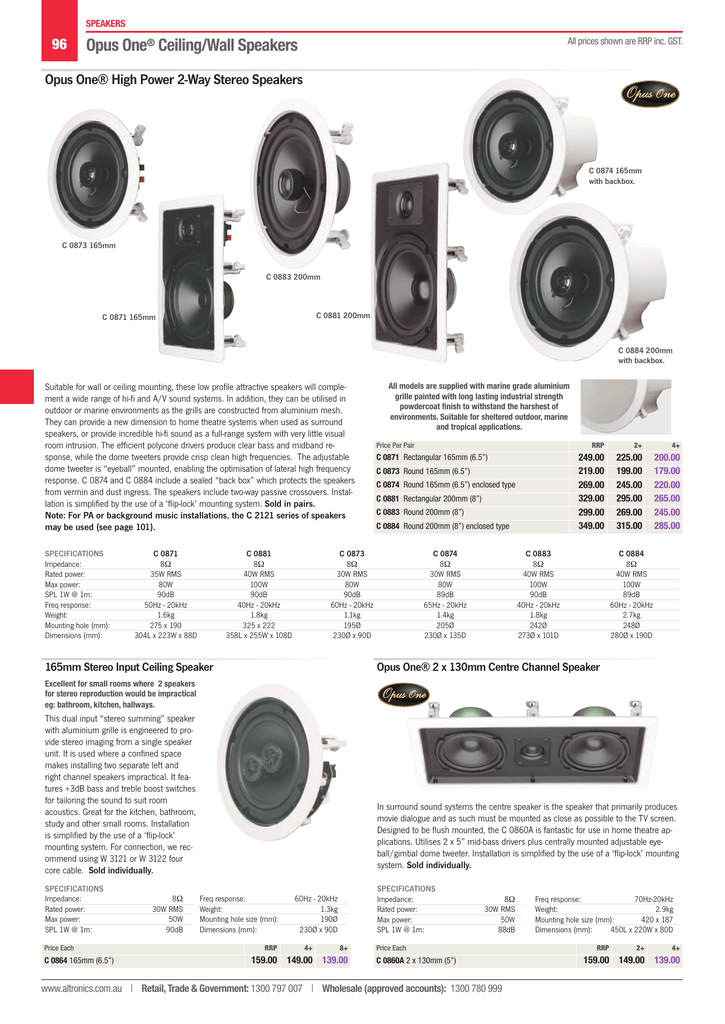 opus ceiling speakers