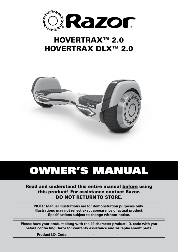 Razor HOVERTRAX DLX 2.0 Owner's Manual Manualzz
