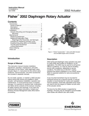 Fisher 2052 Diaphragm Rotary Actuator | Manualzz