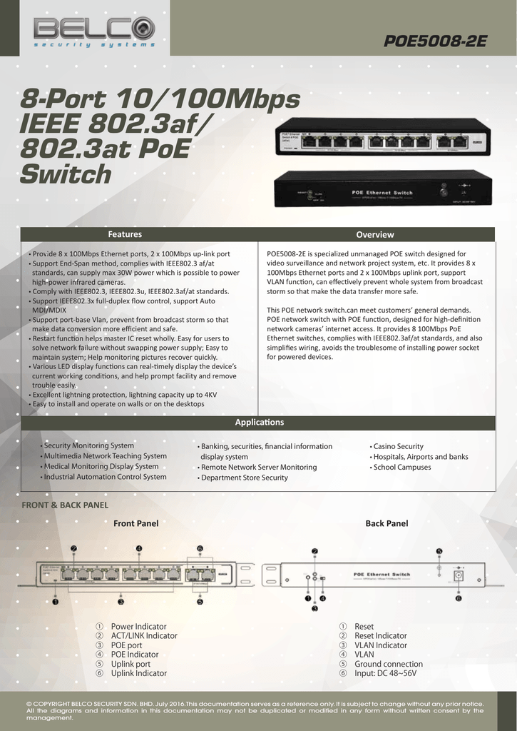 Belco Product New Poe5008 2e Manualzz