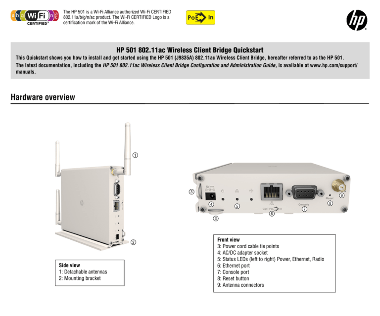 Hp 501 802 11ac Wireless Client Bridge Quickstart Manualzz