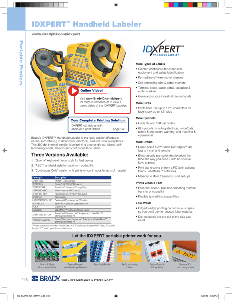 idxpert handheld labeler