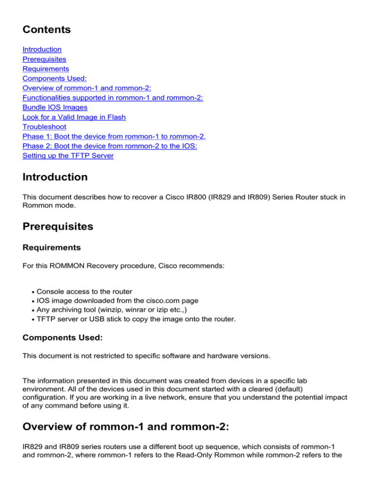 Rommon Recovery Procedure For The Cisco Ir800 Industrial Manualzz