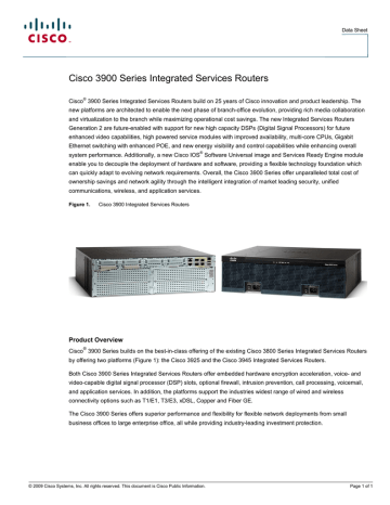 Cisco 3945 Router Data Sheet | Manualzz