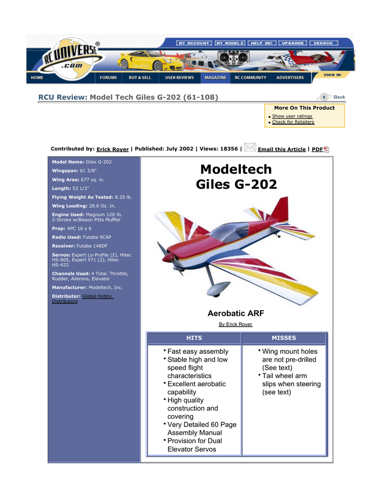 giles 202 rc plane