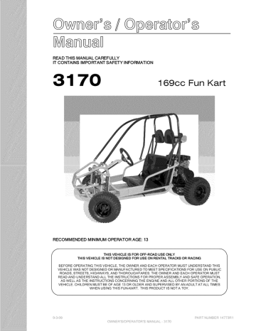 American Sportworks 3170 Fun-Kart Owner's Manual | Manualzz