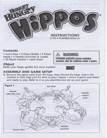 Elefun &amp; Friends HUNGRY HUNGRY HIPPOS Instructions | Manualzz